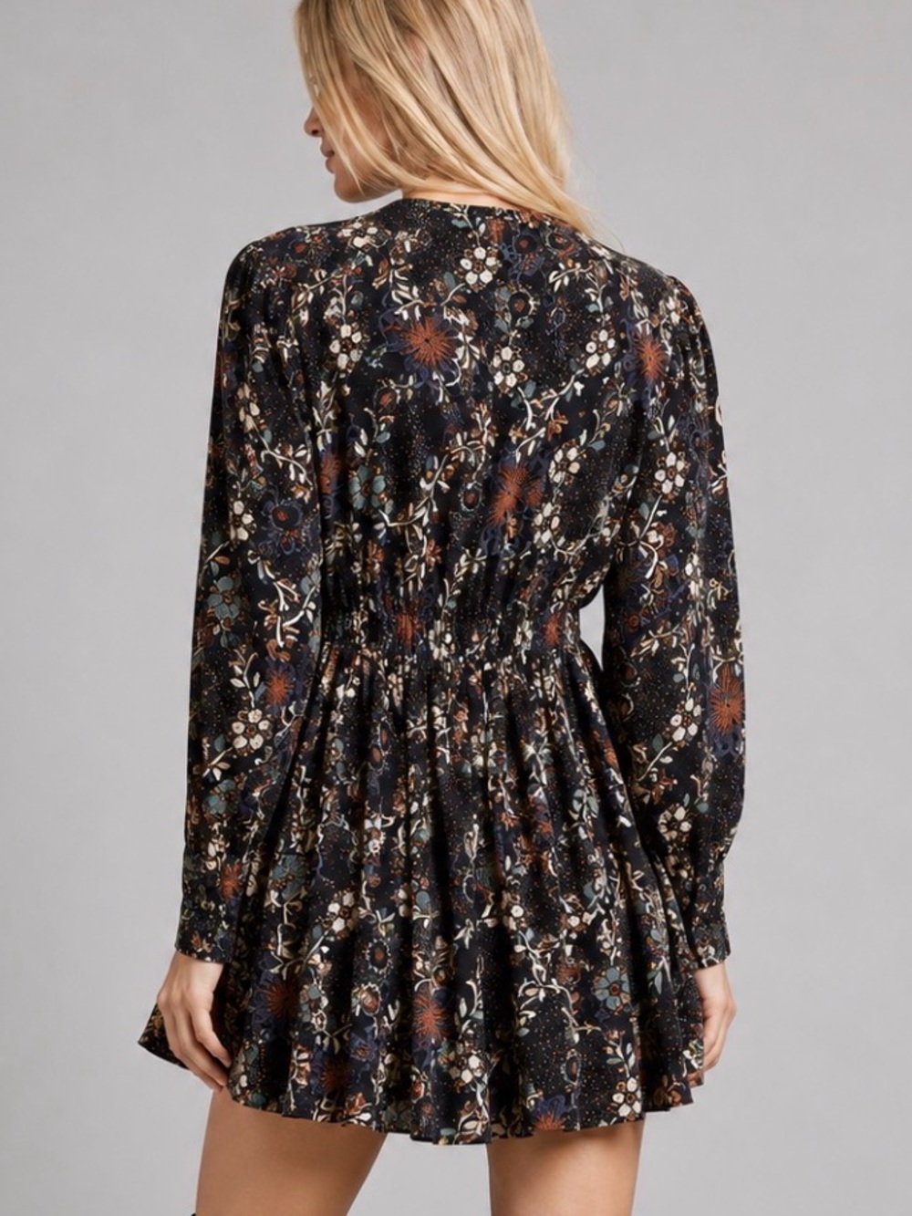 FREE PEOPLE Stealing Fire Floral Mini Dress Size S - Picture 4 of 7